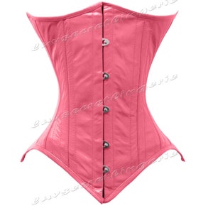 Ps8-shop Heavy Duty 26 Double Steel Boned Waist Training Real Leather Underbust Tight Shaper Corset 8405-A-LE - Foto 3