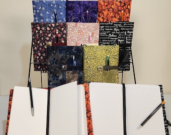 Notebook OR Sketchbook with Cover / A-5 hardcover size / Fabric Bookcover / Handmade / Refillable