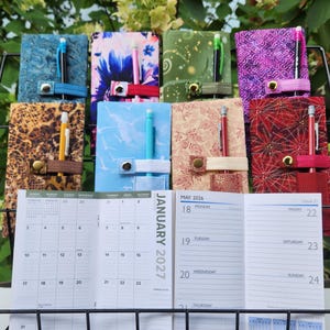 Refillable Fabric Pocket Calendar: 2026-2027 Monthly or 2026 Weekly