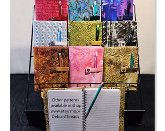 Fabric Notebook Cover (5x7): Refillable Journal with Pen Holder