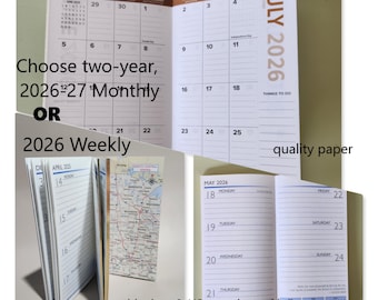 Calendar Insert for Debian Threads Calendar Covers/ 2026 Weekly OR Two-year 2026-27 Monthly