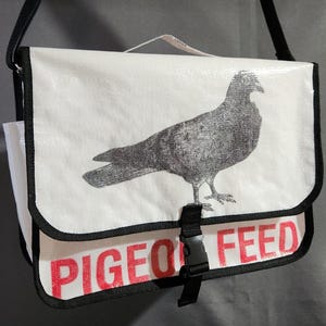 Futtertasche Tote, Messenger Bag, Upcycled Futtertasche, zweckentfremdet, Wasserabweisend, Cross-Body Bag, Taube