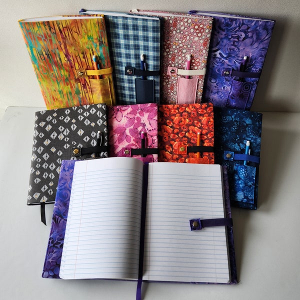 Fabric Notebook Cover / Composition Book Cover / 7.5X 9.75 / Refillable / Journal Cover