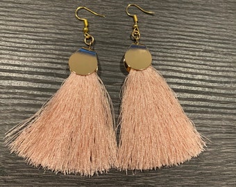 Pink Tassle Earrings