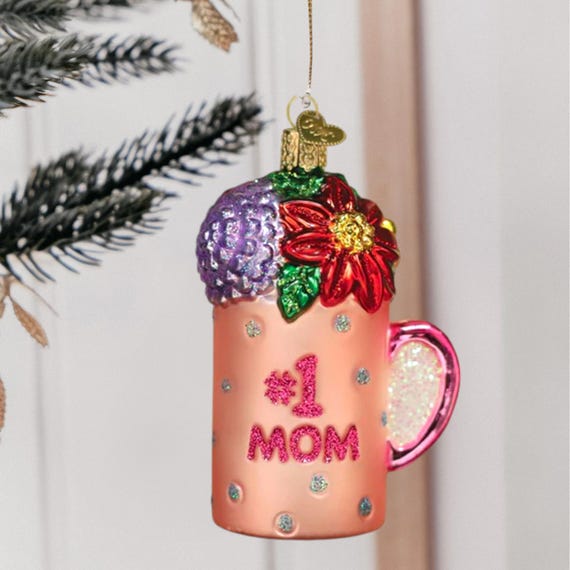 Best Mom Mug Ornament – Glass Mother's Day Christmas Keepsake 2024