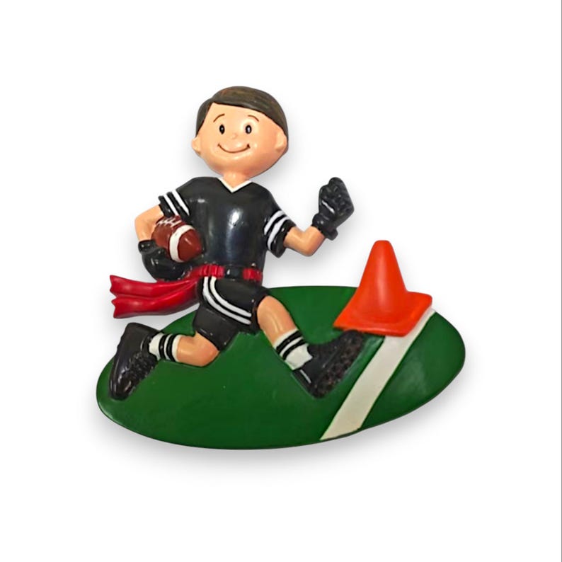 Personalized Blonde Boy Flag Football Ornament: Christmas Keepsake image 8