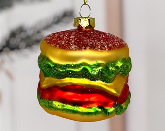 バーガーガラスクリスマスツリーデコレーション - お祝いの冬の