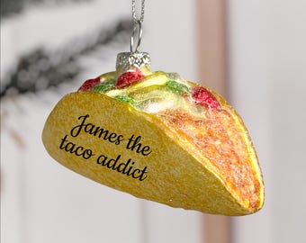 Blown Glass Glitter Taco Christmas Ornament - Personalized Gift - Etsy