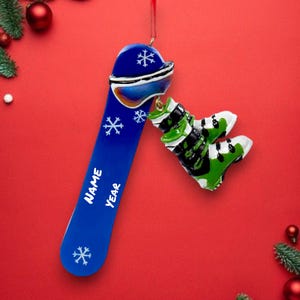 パーソナライズされたスノーボードクリスマスオーナメントノエルボックス