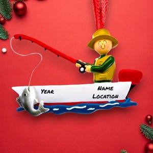Personalized Going Fishing Ornament - Custom Fishing Trip Christmas Decoration