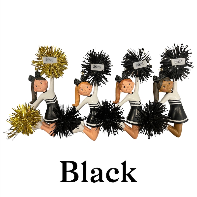 Personalized Cheerleader Ornament: Custom Uniform & Pom Poms image 8