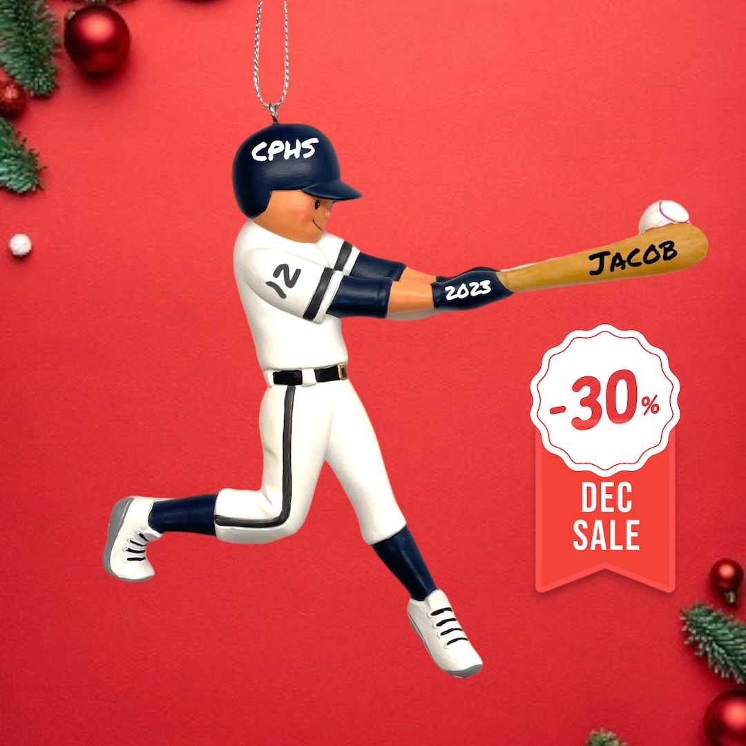Baseball Player Ornament Personalized Baseball Ornament Baseball Player