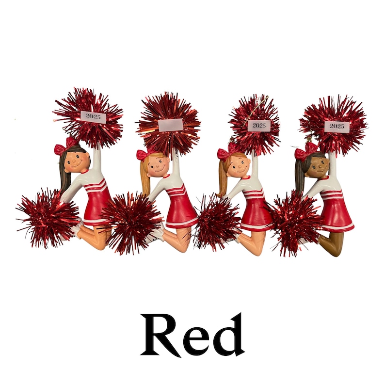 Personalized Cheerleader Ornament: Custom Uniform & Pom Poms image 15