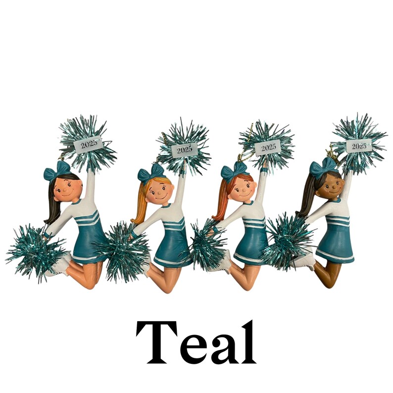 Personalized Cheerleader Ornament: Custom Uniform & Pom Poms image 16