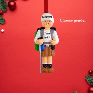 Personalized Hiker Ornament - Custom Trail Trekker Christmas Decor - 2023 Outdoor Adventure Keepsake - Gift for Hiking Enthusiasts