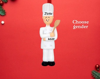 Personalized Chef Ornament: Custom Culinary Christmas Keepsake