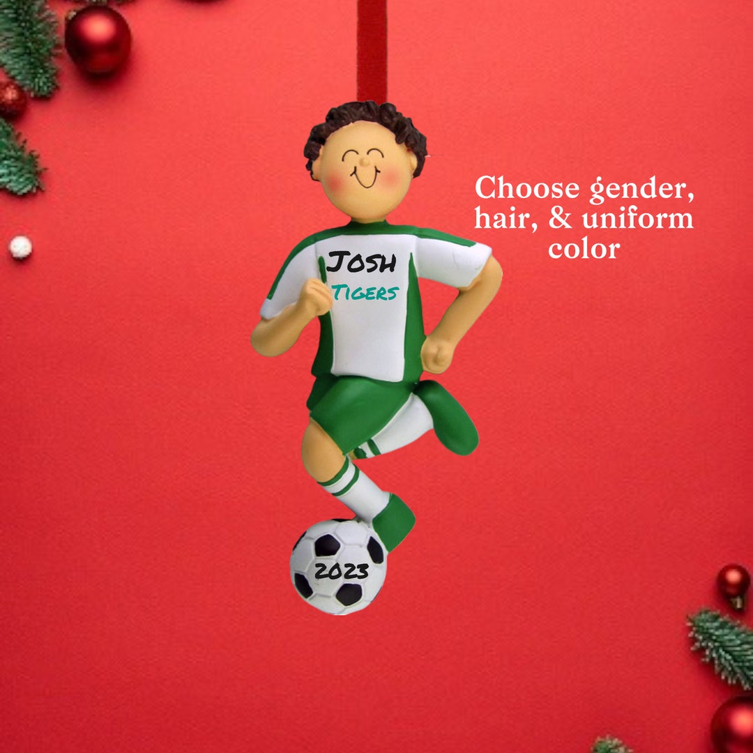 Personalized Soccer Player Ornament Custom Footballer Christmas Decor