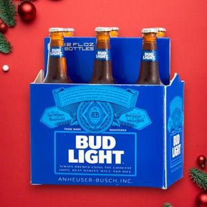 Budweiser Bud Light 6-Pack Miniature Christmas Ornament – 2024 Beer Lover&#39;s Keepsake