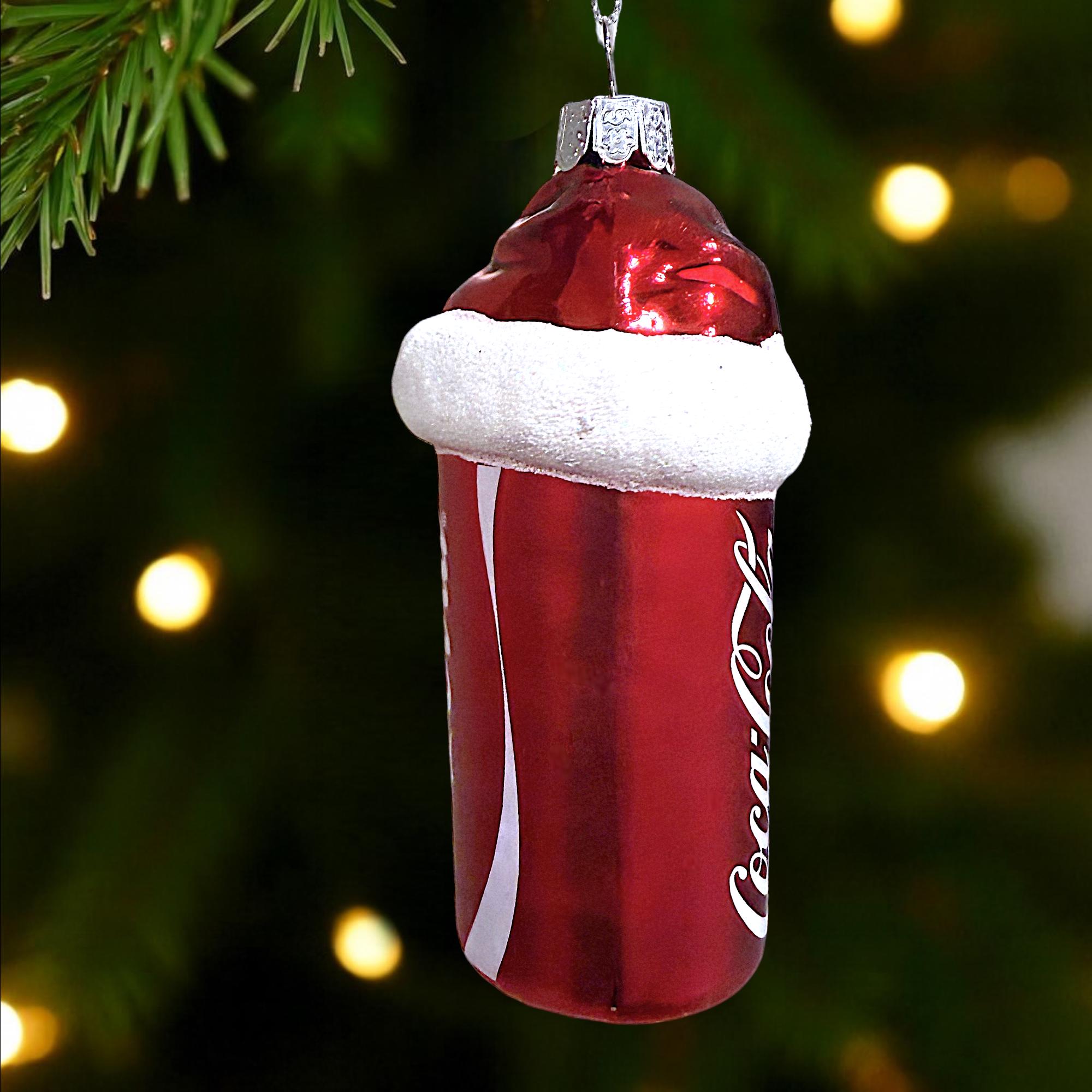 コカコーラ Kart Adler 手作りガラス製 クリスマスサンタオーナメント