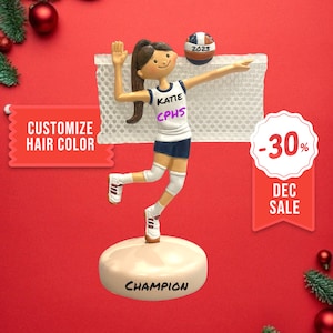 Personalized Volleyball Player Figurine: Custom Desk Ornament, Keepsake Gift