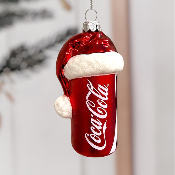 コカコーラ Kart Adler 手作りガラス製 クリスマスサンタオーナメント