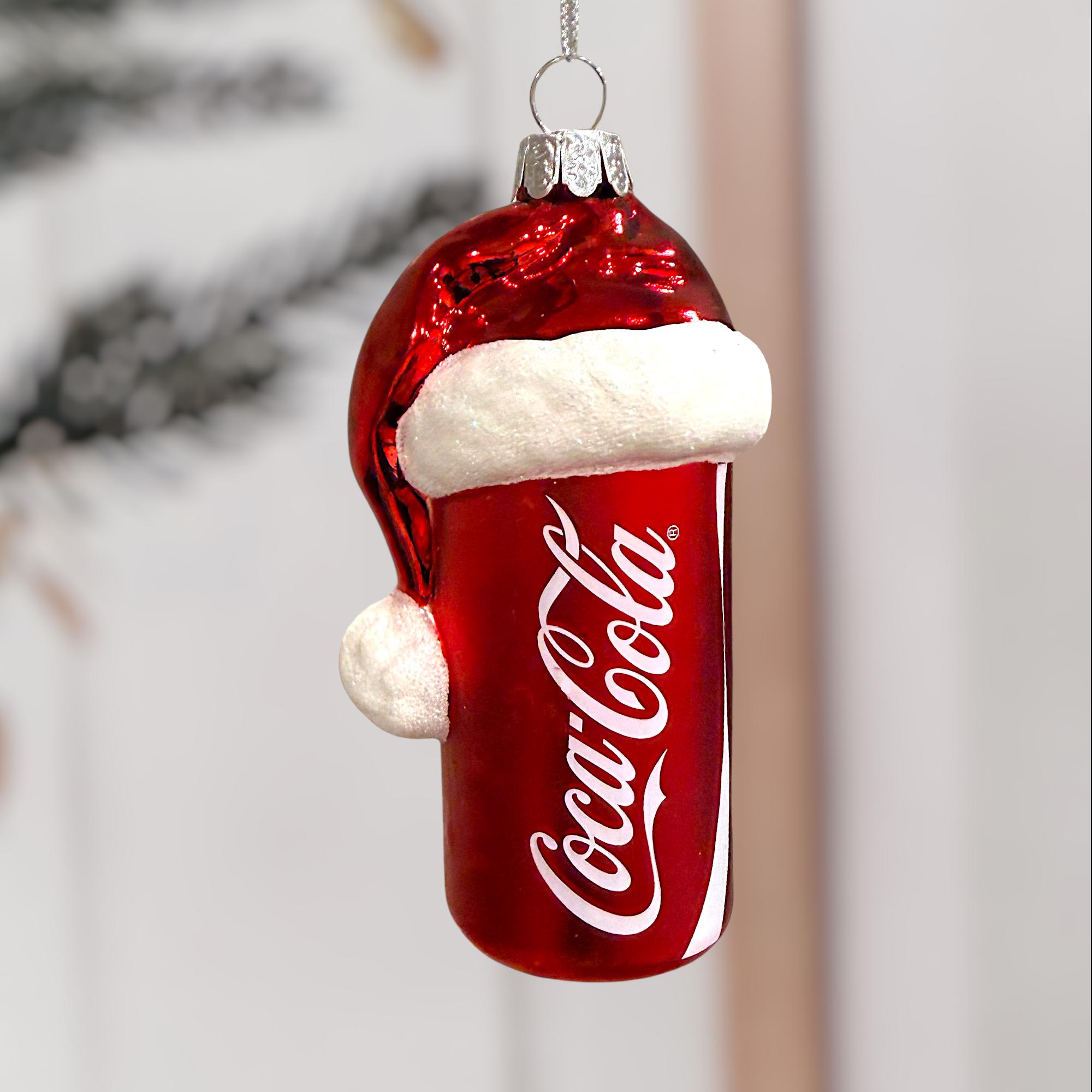 コカコーラ Kart Adler 手作りガラス製 クリスマスサンタオーナメント