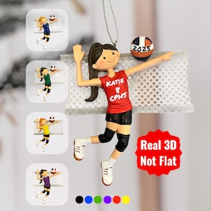 Adorno personalizado de voleibol – Regalo personalizado de resina para jugador