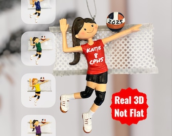 Personalized Volleyball Ornament – Custom Resin Player Gift