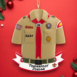 Personalisierte Pfadfinderuniform Ornament - Benutzerdefinierte Name, Jahr, Rank Weihnachtsandenken Geschenk