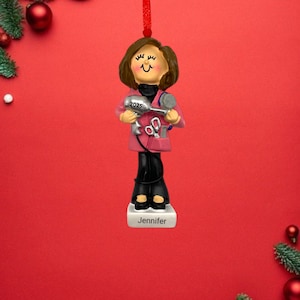 Personalized Hairdresser Stylist Ornament - Custom Beauty Salon Christmas Decor - 2023 Hair Stylist Gift - Barber Keepsake