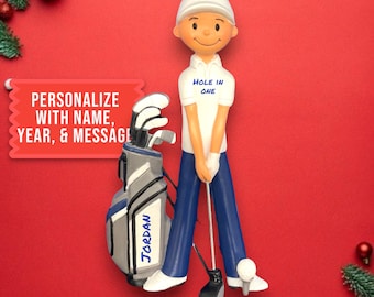 Personalized Golf Ornament - Custom Golfer Christmas Decoration - Golf Gift