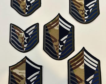 Multi Uniform Rank Patches ABU, Blues, OCP and BDU all in one!  Military Chevrons.