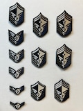 Mini Multi Uniform Rank Patches Air Force Military Chevrons.