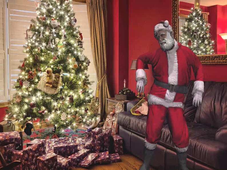 Zoom Virtual Background for Christmas With Santa Claus Etsy Ireland