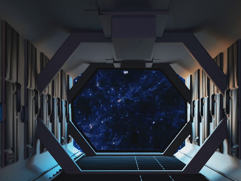 Zoom Virtual Background Spaceship Flying Through the Space. Etsy