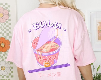 Unisex kawaii ramen tshirt-anime ramen tshirt-Japanese ramen tshirt-90s anime tshirt-foodie tshirt-aesthetic ramen tshirt-ramen lover gift-