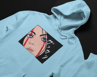 Unisex bloody tears hoodie-anime hoodie-cool anime hoodie-anime girl hoodie-kawaii hoodie -manga hoodie