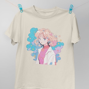 Unisex 90s anime tshirt-80s anime girl tshirt-vintage anime girl tshirt-kawaii aesthetic anime tshirt-pastel goth tshirt-cute anime girl tee image 5