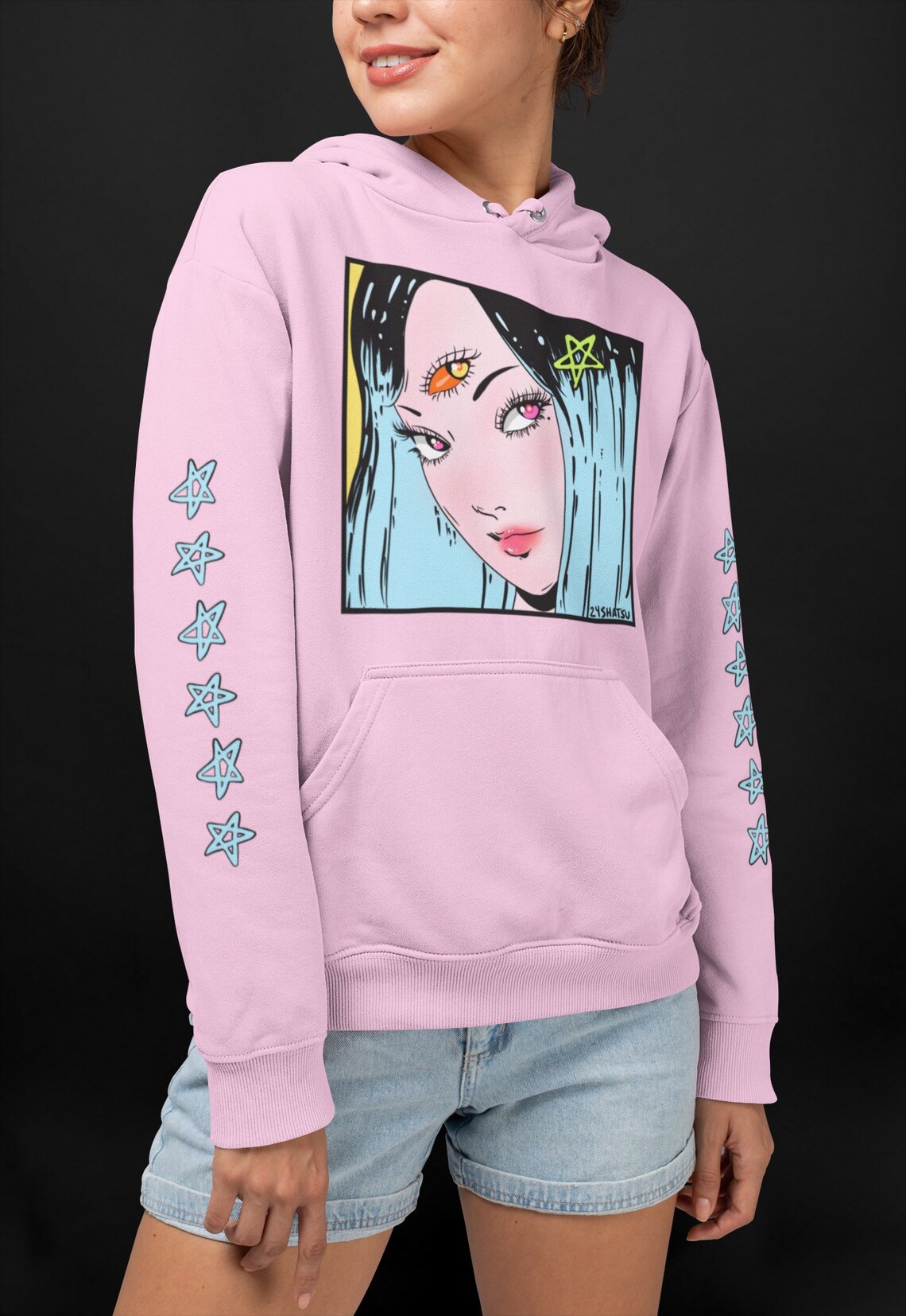 Unisex Creepy Anime Girl Hoodiemanga Hoodieanime Girl Etsy