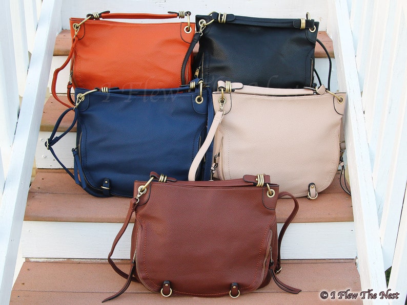 Monogrammed Large Hobo Purse Handbag in Brown | Etsy