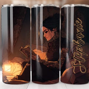 Goth Girl Book Tumbler Romantasy Book lover Tumbler Writer Gift Booktrovert 20 oz Tumbler Gift Bookworm Smut Book Lover Gift Bookish