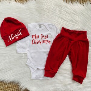 My first Christmas baby girl outfit/ baby girl Christmas