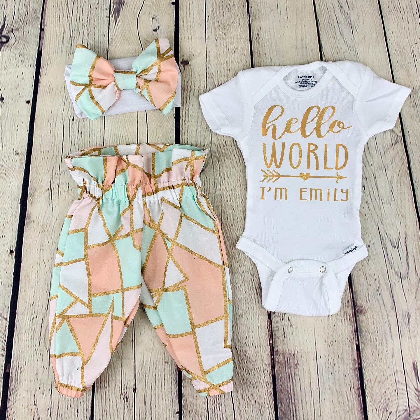 hello world baby girl coming home outfit/ baby girl coming home outfi…