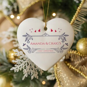 Couples Christmas Ornament Personalized Couple Ornament Couple First Christmas Ornament Dating Ornament First Christmas Together Ornaments