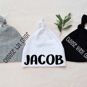 Gepersonaliseerde Coming Home-babymutsje | Babymutsje met naam | Gepersonaliseerde pasgeboren babymutsje | Cadeau kraamcadeau