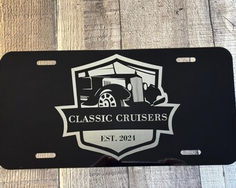 Custom Black Laser Engraved License Plate | Personalized Metal Plate | Custom Car Tag | Unique Gift