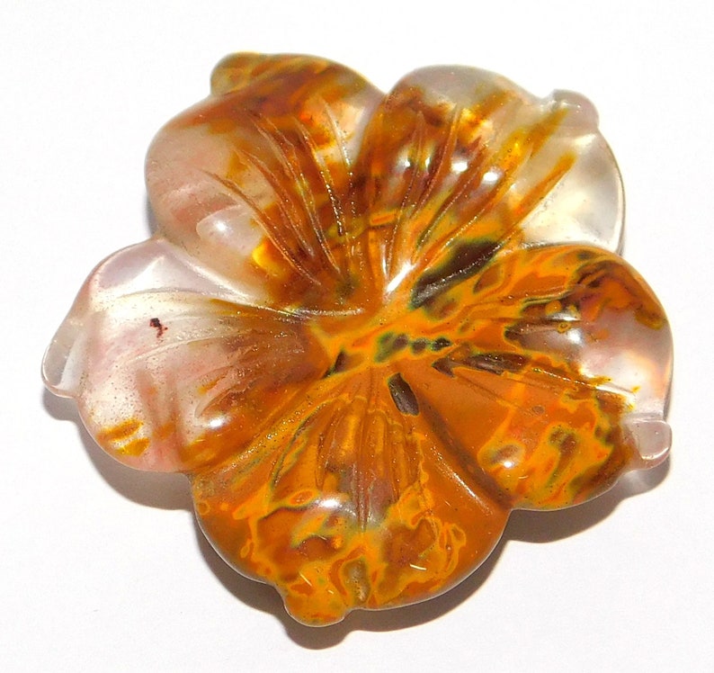Ocean Jasper Gemstone Flower Carving Cabochon Loose Gemstones Etsy