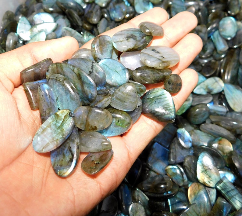 Labradorite Cabochon Natural Blue Fire Shape Loose Semi Precious Gemstones Cabochon Lot Wholesale Lot Hand picked Wholesale