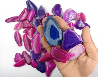 Natural Pink Agate Druzy Stone Gemstone Cabochon Wholesale Lot, Unique Mix Colour Stone For Jewelry Creation, Polished Cabochon.