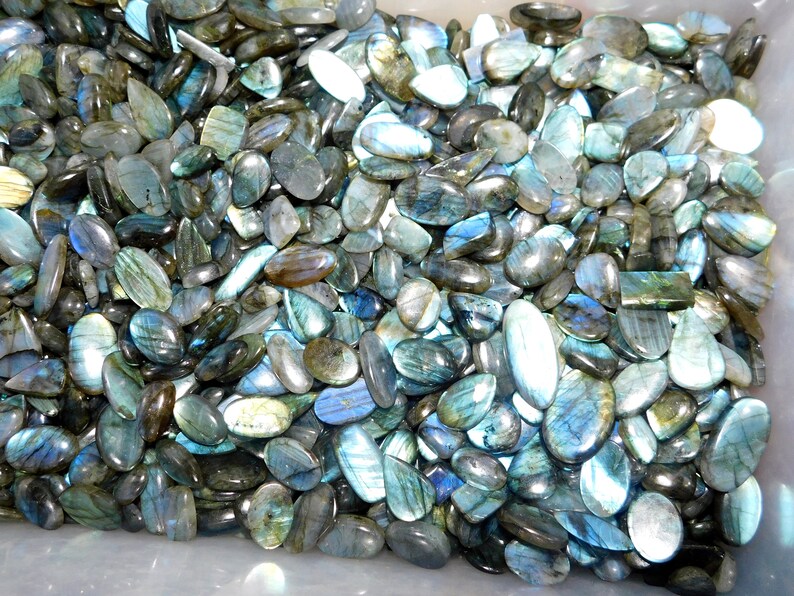 Labradorite Cabochon Natural Blue Fire Shape Loose Semi Precious Gemstones Cabochon Lot Wholesale Lot Hand picked Wholesale